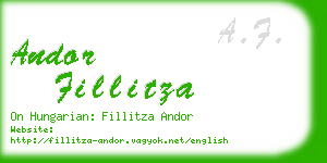 andor fillitza business card